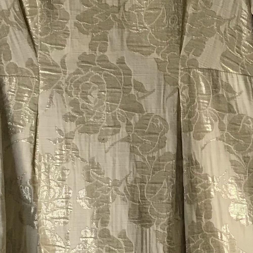 NWT, ABS Allen Schwartz Collection Light Gold & Cream Brocade Dress, Size: 6 - Picture 3 of 7